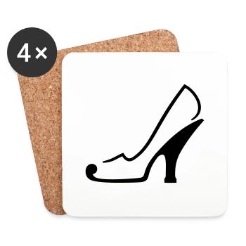 Heel Heel Pumps Stiletto Sock Shoe Design - Coasters (set of 4) - white - Front