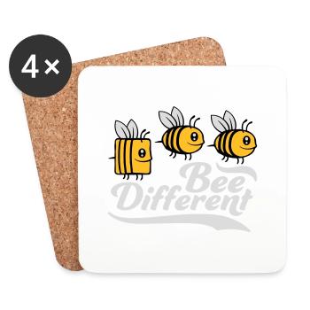 bee citation différente - Dessous de verre (lot de 4) - blanc - Devant