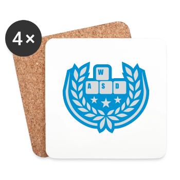 WASD Lorbeerkranz Sterne Wappen - Untersetzer (4er-Set) - Weiß - Vorne