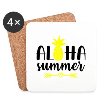 aloha summer - Untersetzer (4er-Set) - Weiß - Vorne