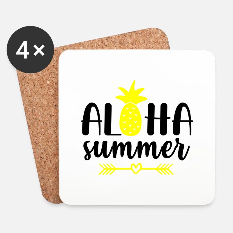 aloha summer - Untersetzer (4er-Set) - Weiß