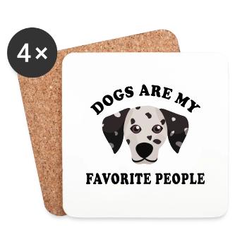 Dogs Are My Favorite People mon chien préférré - Dessous de verre (lot de 4) - blanc - Devant