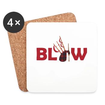 Blow Me Bagpipe Scotsman Bagpiper - Dessous de verre (lot de 4) - blanc - Devant