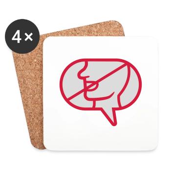 Nicht Kommunizieren Icon Sprechblase - Untersetzer (4er-Set) - Weiß - Vorne