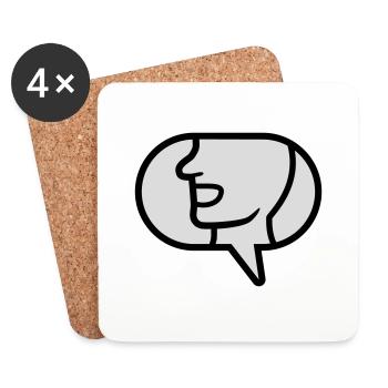Kommunizieren Icon reden Sprechblase - Untersetzer (4er-Set) - Weiß - Vorne