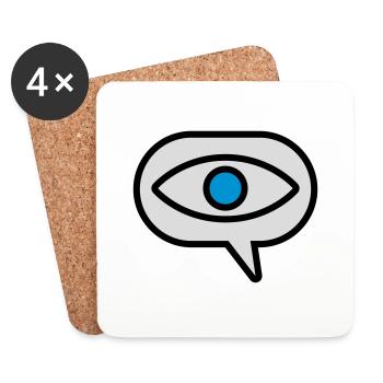 Auge Sehen Comic Sprechblase - Untersetzer (4er-Set) - Weiß - Vorne