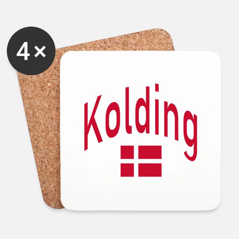 Kolding dänemark flagge - Untersetzer (4er-Set) - Weiß