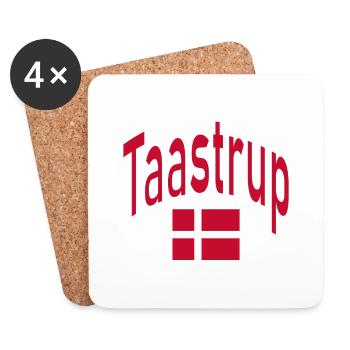 Drapeau du Taastrup Danemark - Dessous de verre (lot de 4) - blanc - Devant