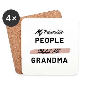 Drôle Mes gens préférés m’appellent Grand-mère Design - Dessous de verre (lot de 4) - blanc - Devant