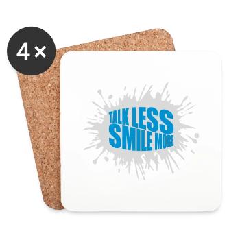 parler moins sourire plus - Dessous de verre (lot de 4) - blanc - Devant
