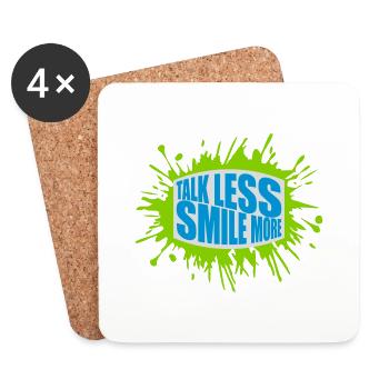 parler moins sourire plus - Dessous de verre (lot de 4) - blanc - Devant