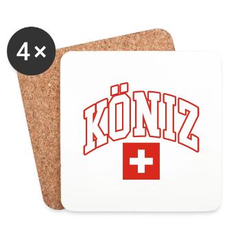 Köniz schweiz flagge - Untersetzer (4er-Set) - Weiß - Vorne