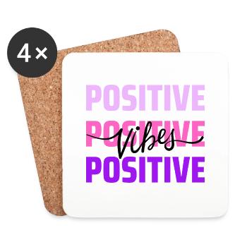 Ondes positives - Dessous de verre (lot de 4) - blanc - Devant