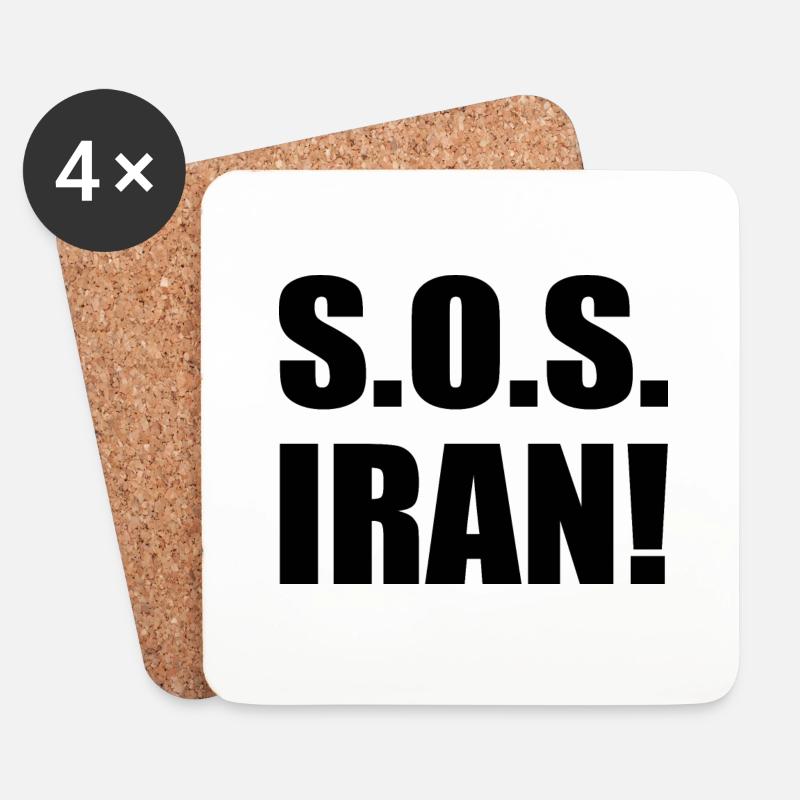 Sos iran - Untersetzer (4er-Set) - Weiß
