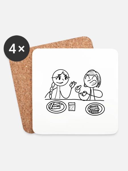 gemeinsam essen - Untersetzer (4er-Set) - Weiß