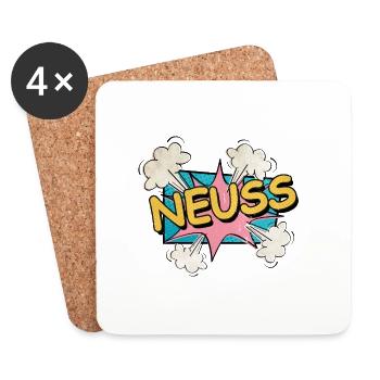 Neuss Allemagne City Font Pop Art Comic - Dessous de verre (lot de 4) - blanc - Devant