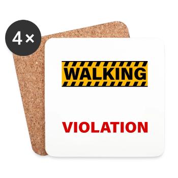 Walking Hr Violation 4 - Coasters (set of 4) - white - Front