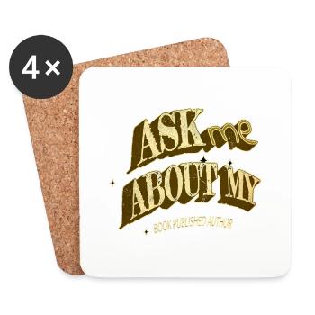 blog present fun blogger editor authors - Coasters (set of 4) - white - Front