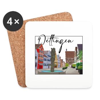 Oettingen // Illustration // Residenzstadt - Untersetzer (4er-Set) - Weiß - Vorne