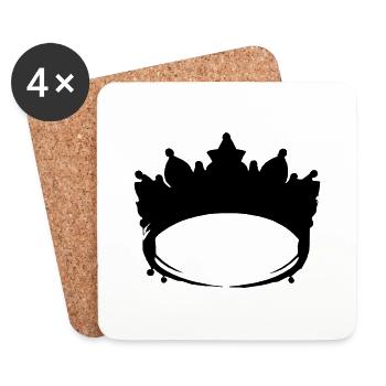 Krone Symbol König und Königin Liebe Vektor 6 - Untersetzer (4er-Set) - Weiß - Vorne