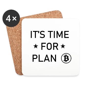 Bitcoin Trading Crypto Stocks - Dessous de verre (lot de 4) - blanc - Devant