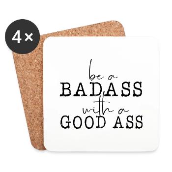Badass Good Ass Shirt - Dessous de verre (lot de 4) - blanc - Devant