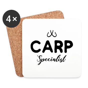 Carp Specialist - Fishing, Angler - Coasters (set of 4) - white - Front