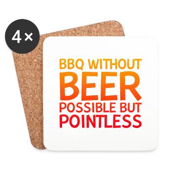 Bbq Without Beer, Possible But Pointless - Untersetzer (4er-Set) - Weiß - Vorne