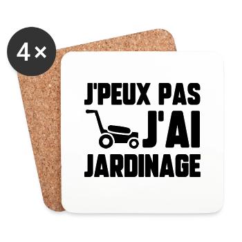 J’peux pas j’ai jardinage - Dessous de verre (lot de 4) - blanc - Devant
