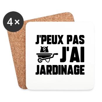 J’peux pas j’ai jardinage - Dessous de verre (lot de 4) - blanc - Devant