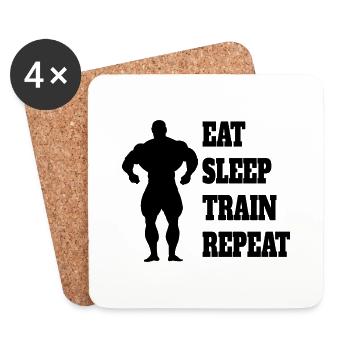 Fitness Athlètes Sports Musculation Sports de fitness - Dessous de verre (lot de 4) - blanc - Devant