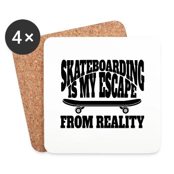 Skateboard Skaten Skate-Fan Skateboarding Skater - Untersetzer (4er-Set) - Weiß - Vorne