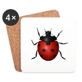 Ladybird - Coasters (set of 4) - white - Front