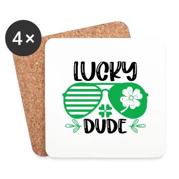 Lucky Dude St. Patrick's Day - Coasters (set of 4) - white - Front