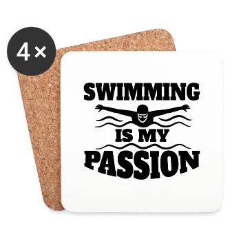 Schwimmerin Frau Schwimmverein Schwimmen Schwimmer - Untersetzer (4er-Set) - Weiß - Vorne