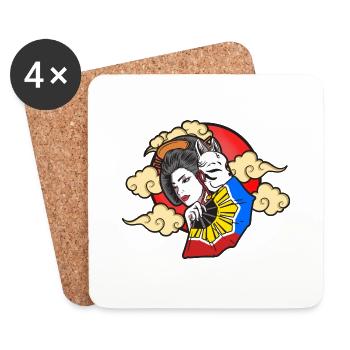 Philippinen Filipino Japan Flagge I Geschenk - Untersetzer (4er-Set) - Weiß - Vorne