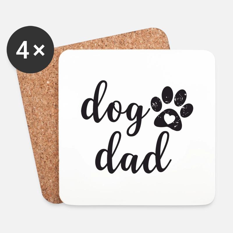 Dog Dad - Untersetzer (4er-Set) - Weiß