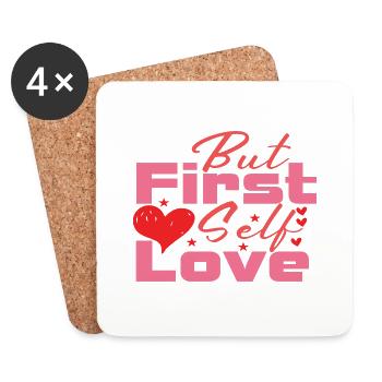 But First Self Love - Coasters (set of 4) - white - Front