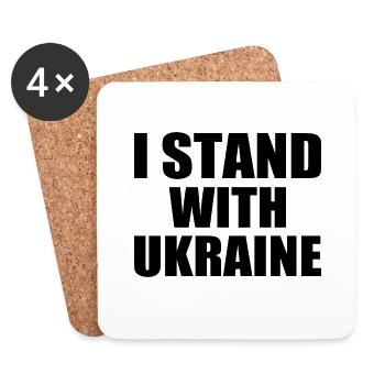 I stand with ukraine - Dessous de verre (lot de 4) - blanc - Devant