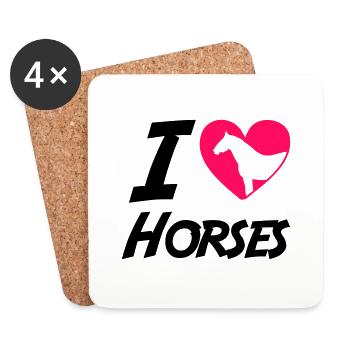 Horse Love - Coasters (set of 4) - white - Front
