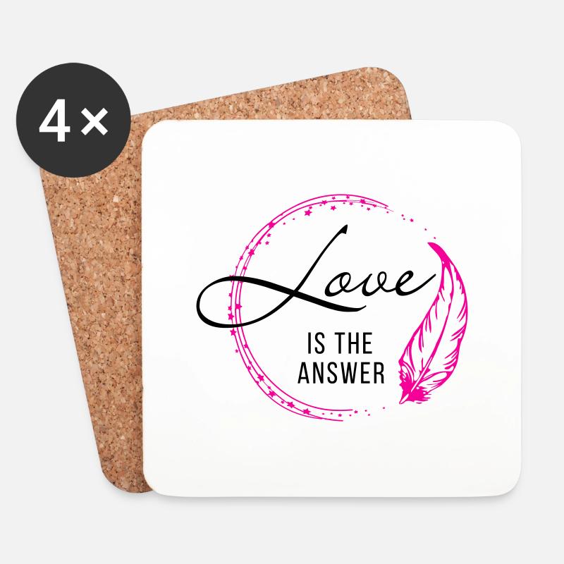 LOVE is the answer - Untersetzer (4er-Set) - Weiß