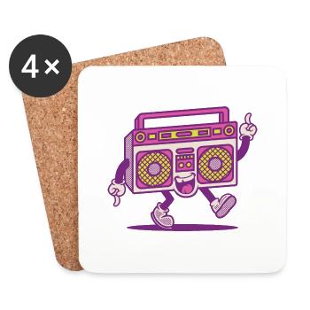 cute radio retro style - Coasters (set of 4) - white - Front
