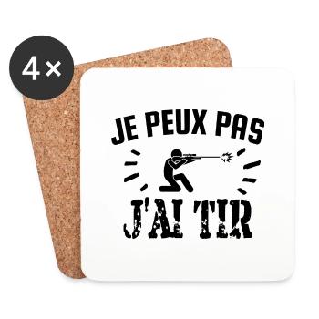 je peux pas j'ai tir - Dessous de verre (lot de 4) - blanc - Devant
