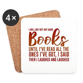 I will not buy any more books 4 - Coasters (set of 4) - white - Front