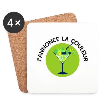 annonce couleur vert mojito morito alcool humour - Dessous de verre (lot de 4) - blanc - Devant
