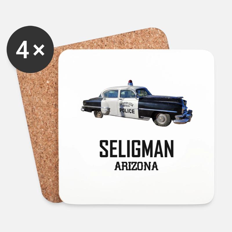 Oldtimer, Seligman, Arizona, Straße 66 USA - Untersetzer (4er-Set) - Weiß