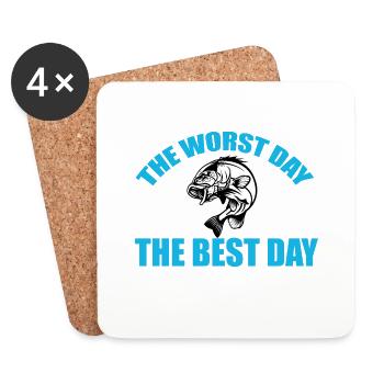 The Worst Day Fishing Is Better Then The Best Day - Coasters (set of 4) - white - Front
