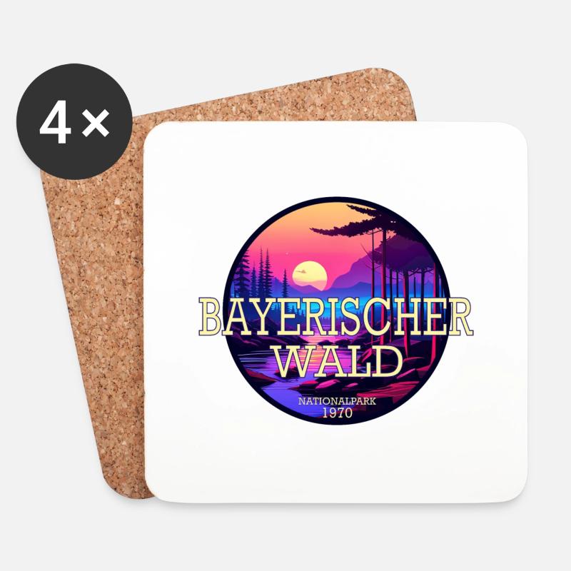 Nationalpark Bayerischer Wald - Untersetzer (4er-Set) - Weiß