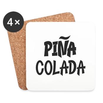Pina Colada lettering Central America South America - Coasters (set of 4) - white - Front