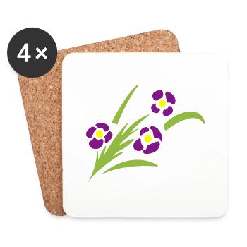 fleurs en épi - Dessous de verre (lot de 4) - blanc - Devant
